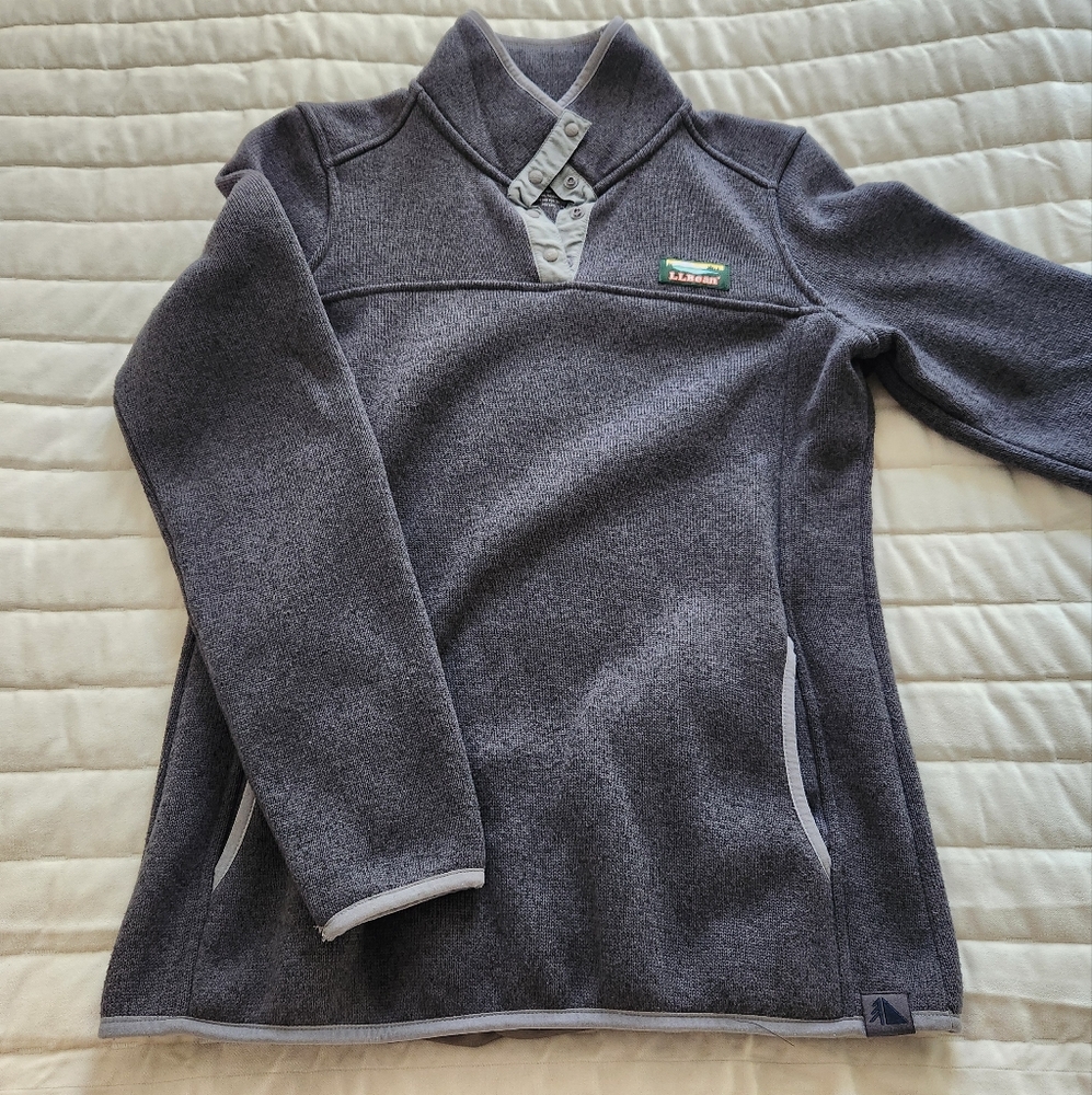 Women's L.L. Bean Sweater Fleece Pullover Blue Small